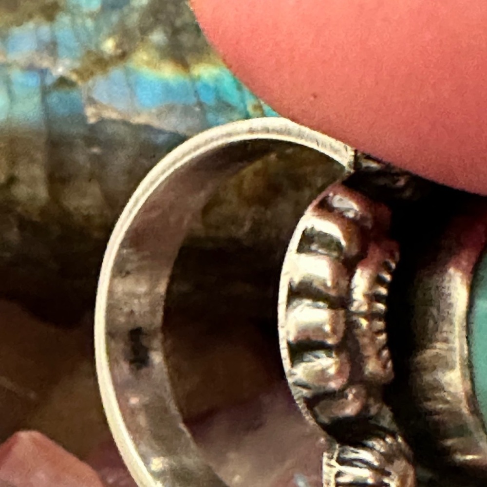 Turquoise Adjustable 925 Solid Sterling Silver Ri… - image 5